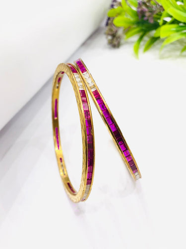 Red & White Stone Bangle